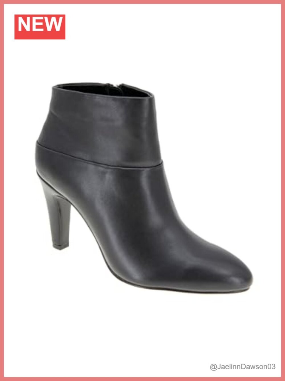 Faux Leather Almond Toe Stiletto Heel Ankle Bootie with Zipper Closure
